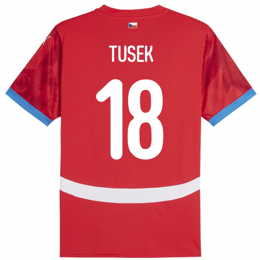 Kids Football Czech Republic Adam Tusek #18 Red Home Jersey 24-26 T-Shirt