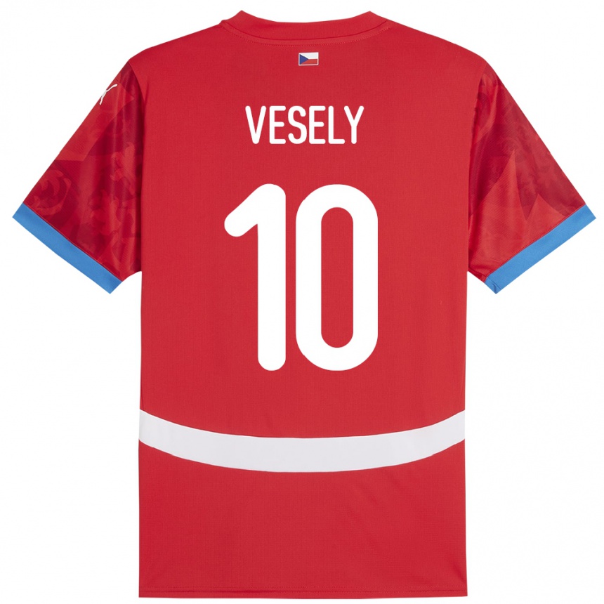 Kids Football Czech Republic David Vesely #10 Red Home Jersey 24-26 T-Shirt