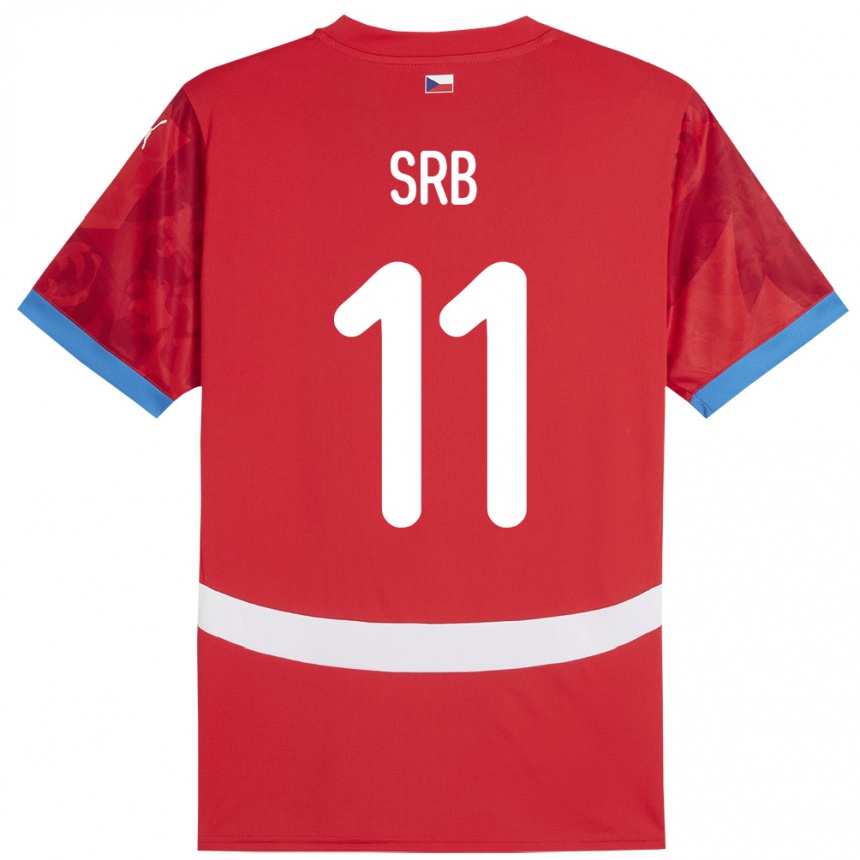 Kids Football Czech Republic Matous Srb #11 Red Home Jersey 24-26 T-Shirt