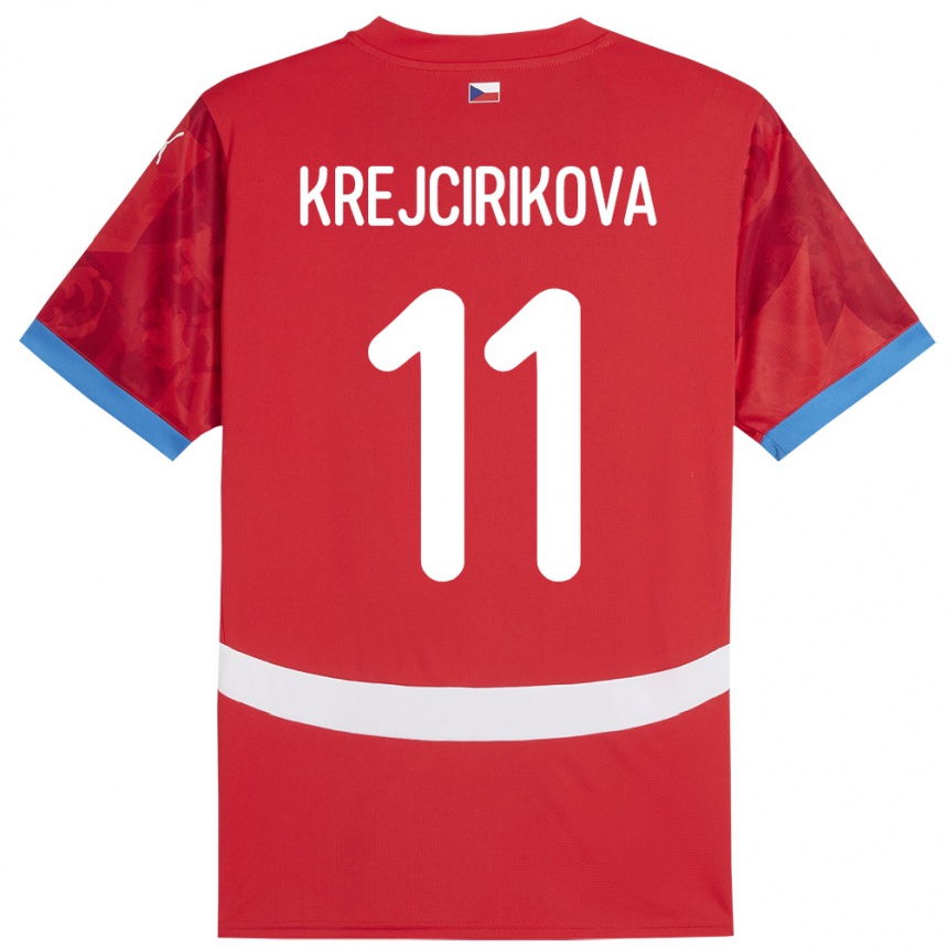 Kids Football Czech Republic Tereza Krejčiříková #11 Red Home Jersey 24-26 T-Shirt