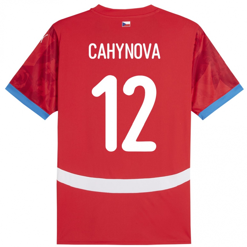 Kids Football Czech Republic Klára Cahynová #12 Red Home Jersey 24-26 T-Shirt