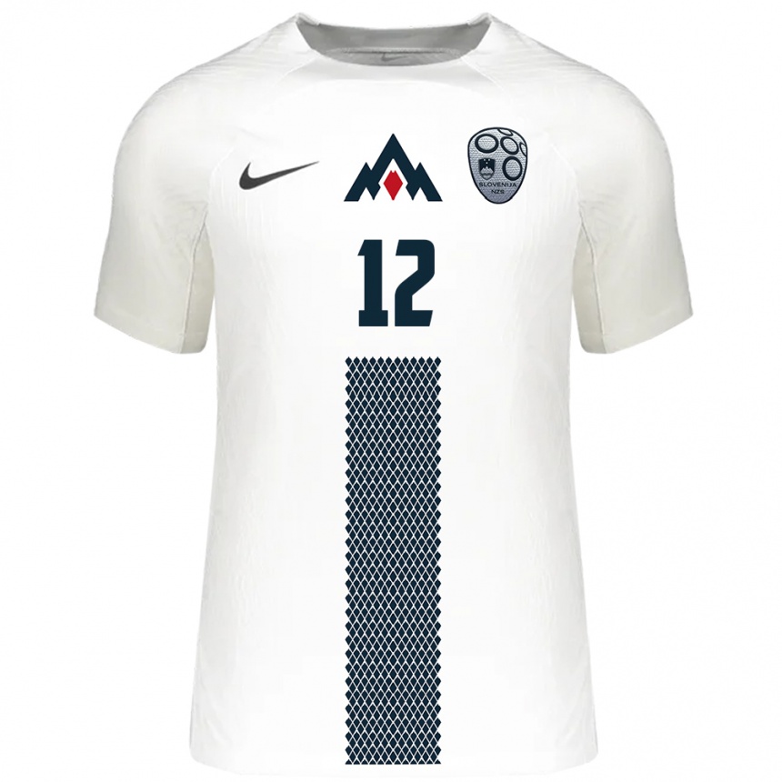 Kids Football Slovenia Benjamin Maticic #12 White Home Jersey 24-26 T-Shirt