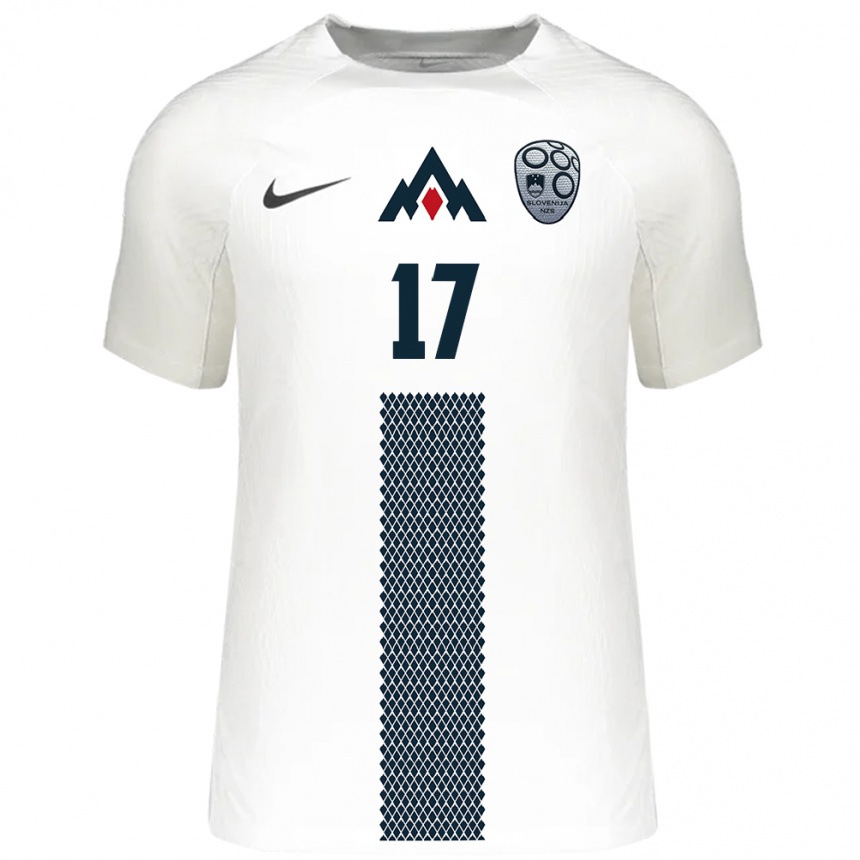 Kids Football Slovenia Matic Ferk #17 White Home Jersey 24-26 T-Shirt