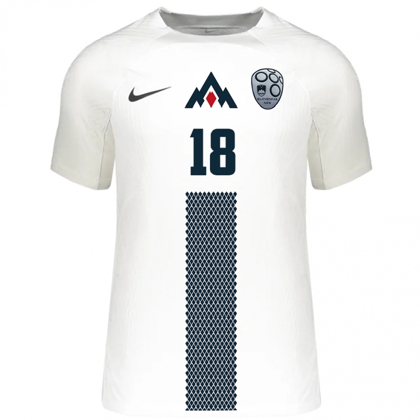 Kids Football Slovenia Tristan Kotar #18 White Home Jersey 24-26 T-Shirt