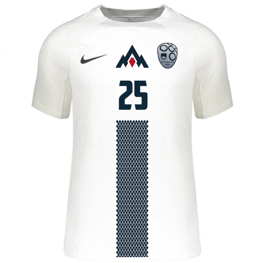 Kids Football Slovenia Adrian Zeljkovic #25 White Home Jersey 24-26 T-Shirt