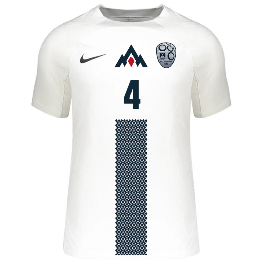 Kids Football Slovenia Arjan Malic #4 White Home Jersey 24-26 T-Shirt