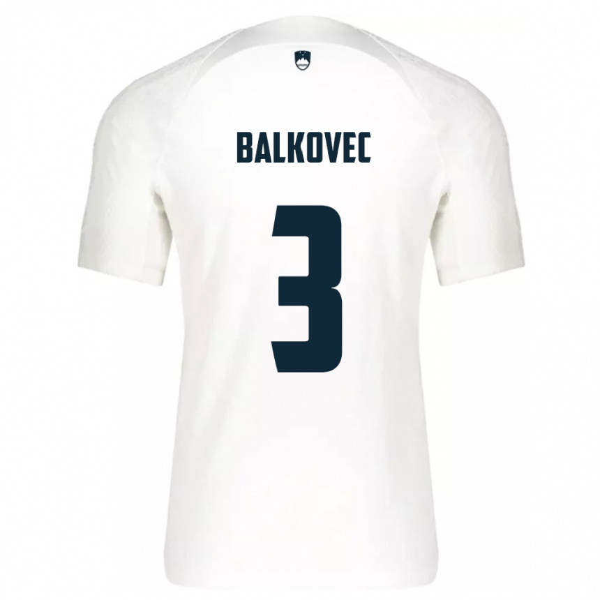 Kids Football Slovenia Jure Balkovec #3 White Home Jersey 24-26 T-Shirt