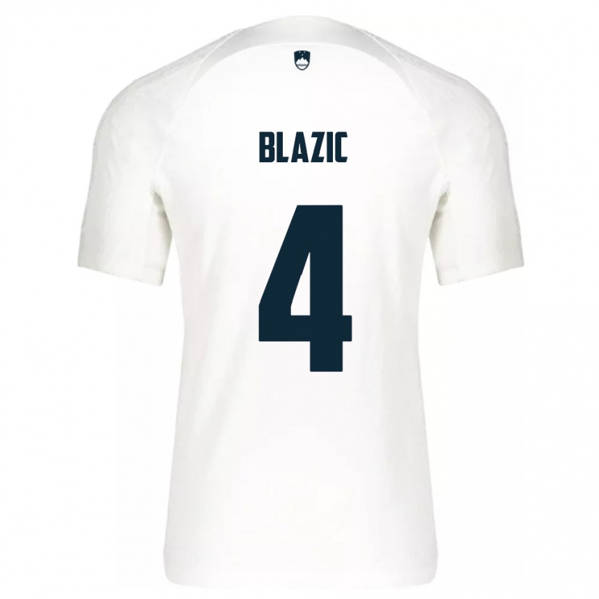 Kids Football Slovenia Miha Blazic #4 White Home Jersey 24-26 T-Shirt