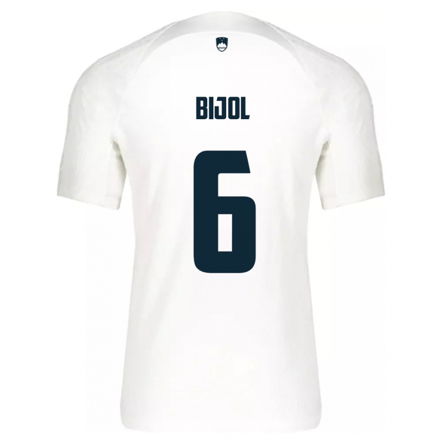 Kids Football Slovenia Jaka Bijol #6 White Home Jersey 24-26 T-Shirt