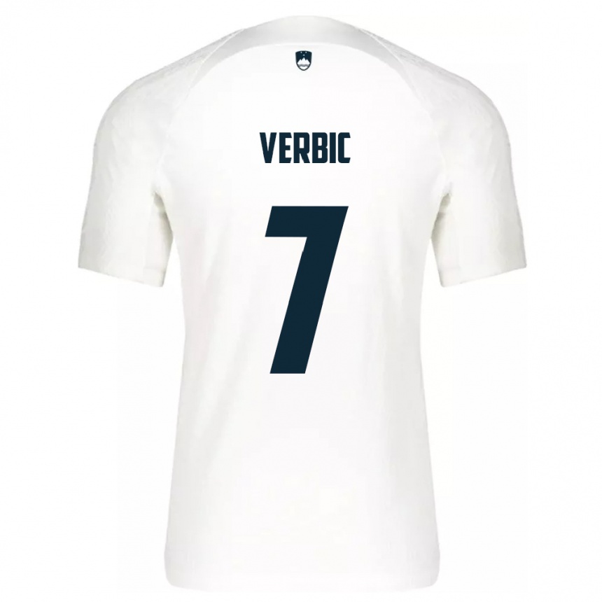 Kids Football Slovenia Benjamin Verbic #7 White Home Jersey 24-26 T-Shirt