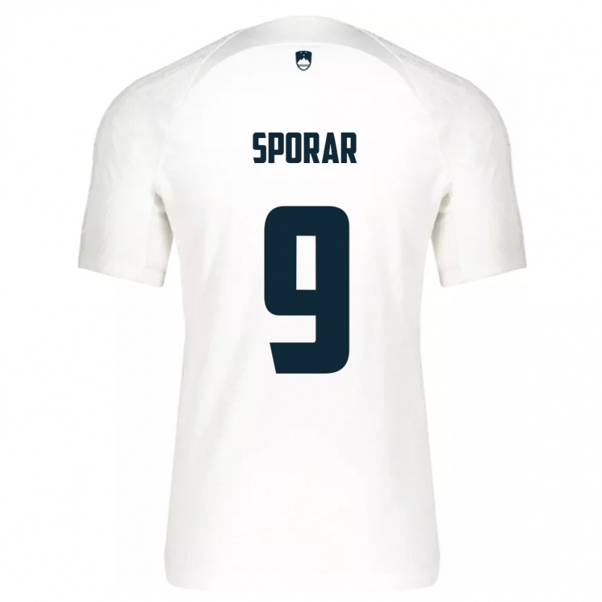 Kids Football Slovenia Andraz Sporar #9 White Home Jersey 24-26 T-Shirt