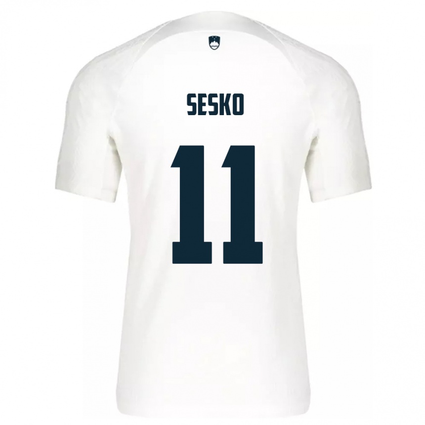 Kids Football Slovenia Benjamin Sesko #11 White Home Jersey 24-26 T-Shirt