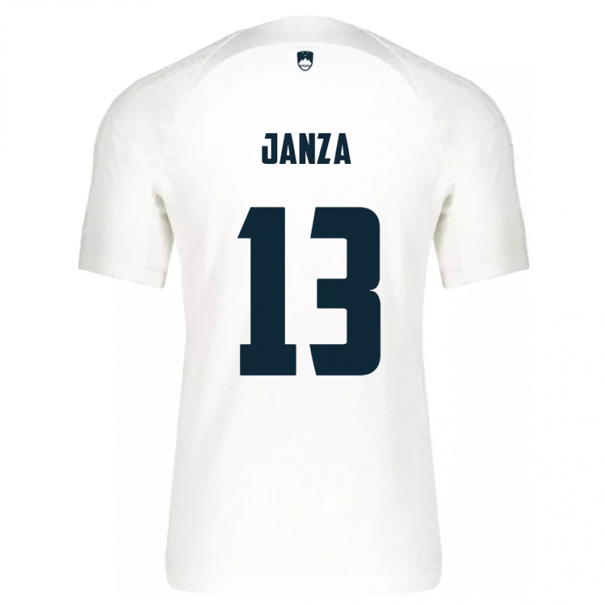 Kids Football Slovenia Erik Janza #13 White Home Jersey 24-26 T-Shirt