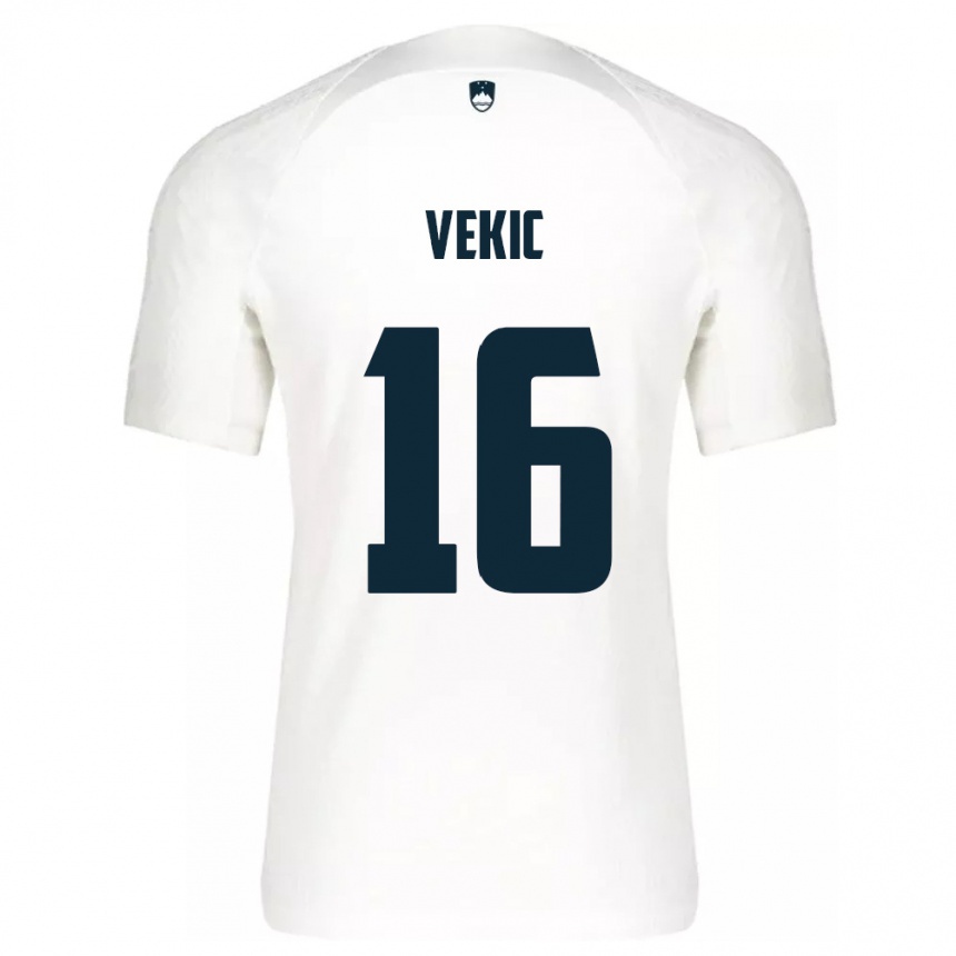 Kids Football Slovenia Igor Vekic #16 White Home Jersey 24-26 T-Shirt