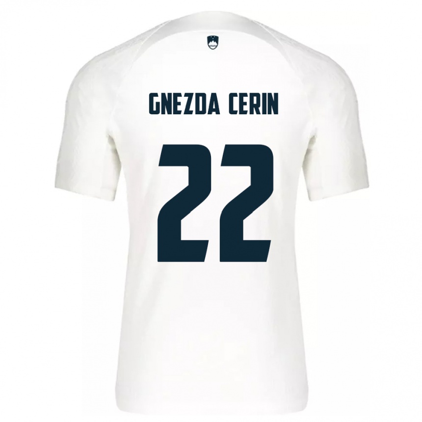 Kids Football Slovenia Adam Gnezda Cerin #22 White Home Jersey 24-26 T-Shirt