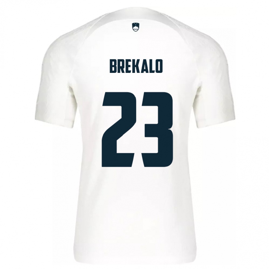 Kids Football Slovenia David Brekalo #23 White Home Jersey 24-26 T-Shirt