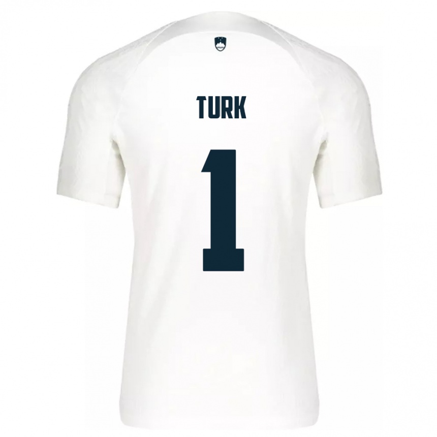 Kids Football Slovenia Martin Turk #1 White Home Jersey 24-26 T-Shirt