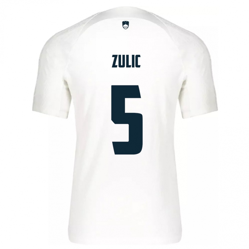 Kids Football Slovenia Anel Zulic #5 White Home Jersey 24-26 T-Shirt