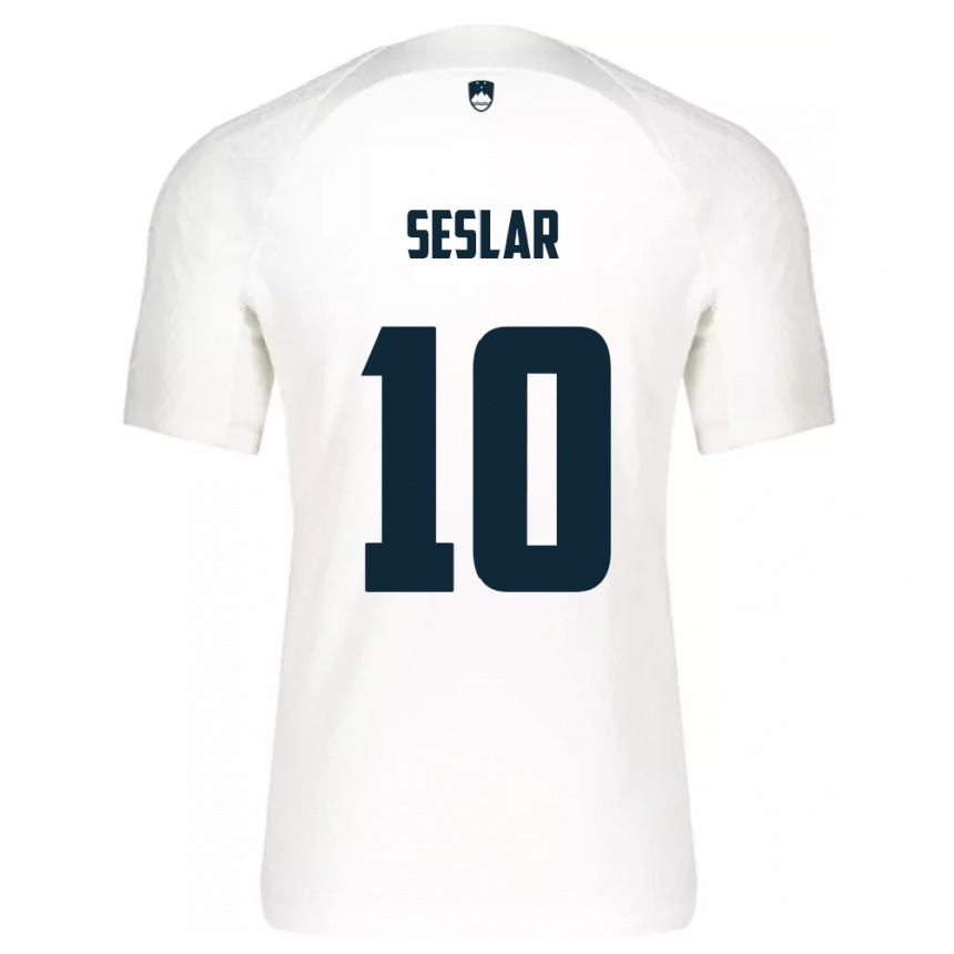 Kids Football Slovenia Svit Seslar #10 White Home Jersey 24-26 T-Shirt