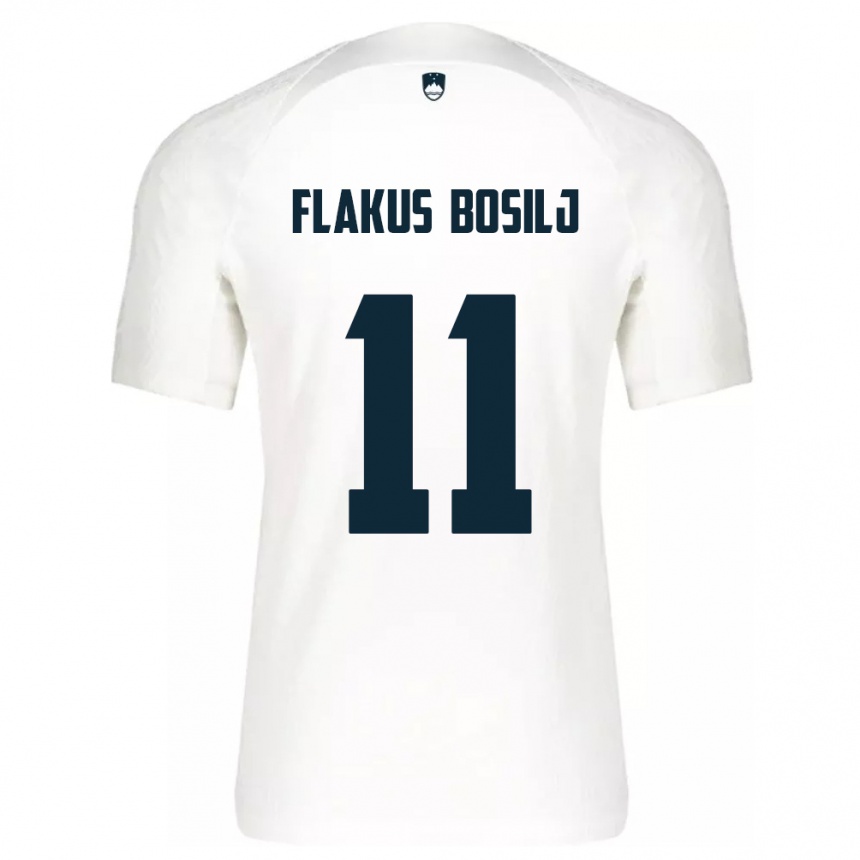 Kids Football Slovenia David Flakus Bosilj #11 White Home Jersey 24-26 T-Shirt