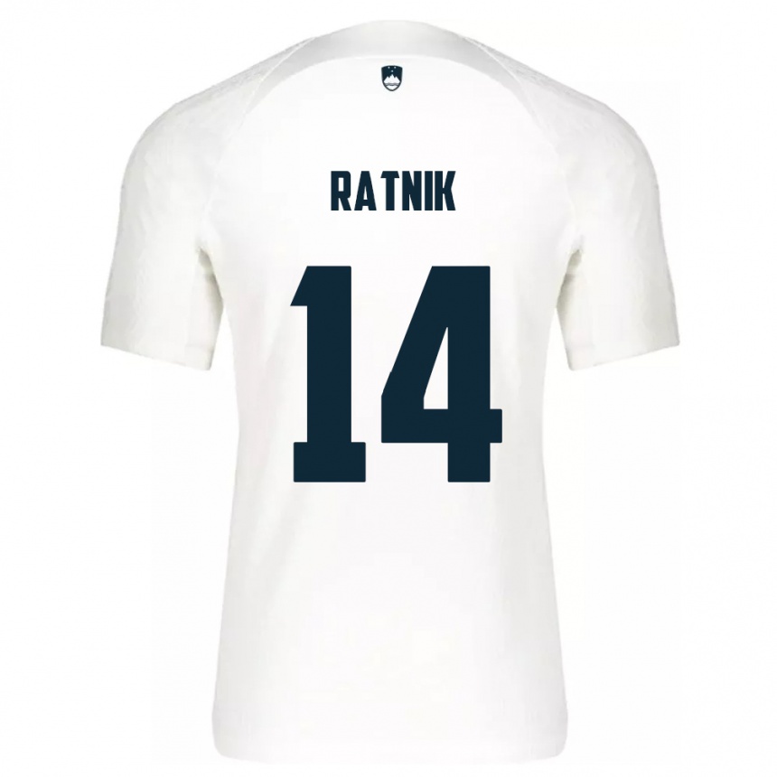 Kids Football Slovenia Marcel Ratnik #14 White Home Jersey 24-26 T-Shirt