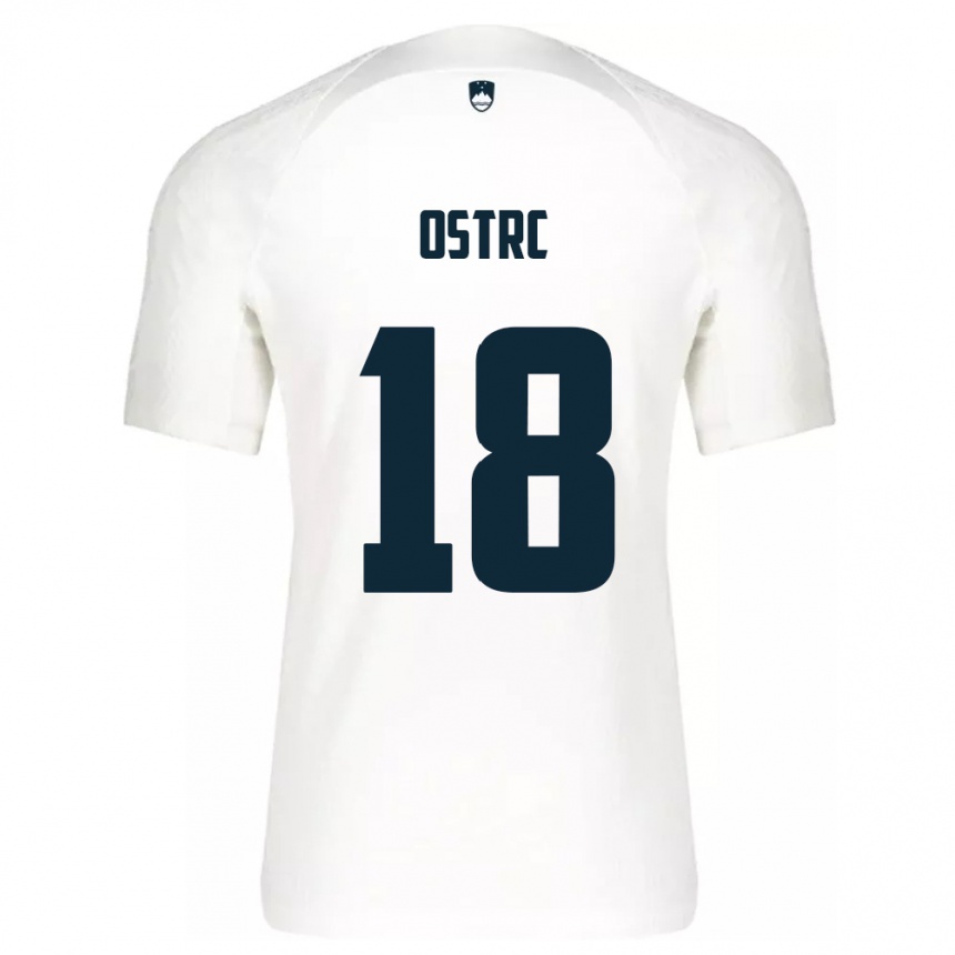 Kids Football Slovenia Enrik Ostrc #18 White Home Jersey 24-26 T-Shirt