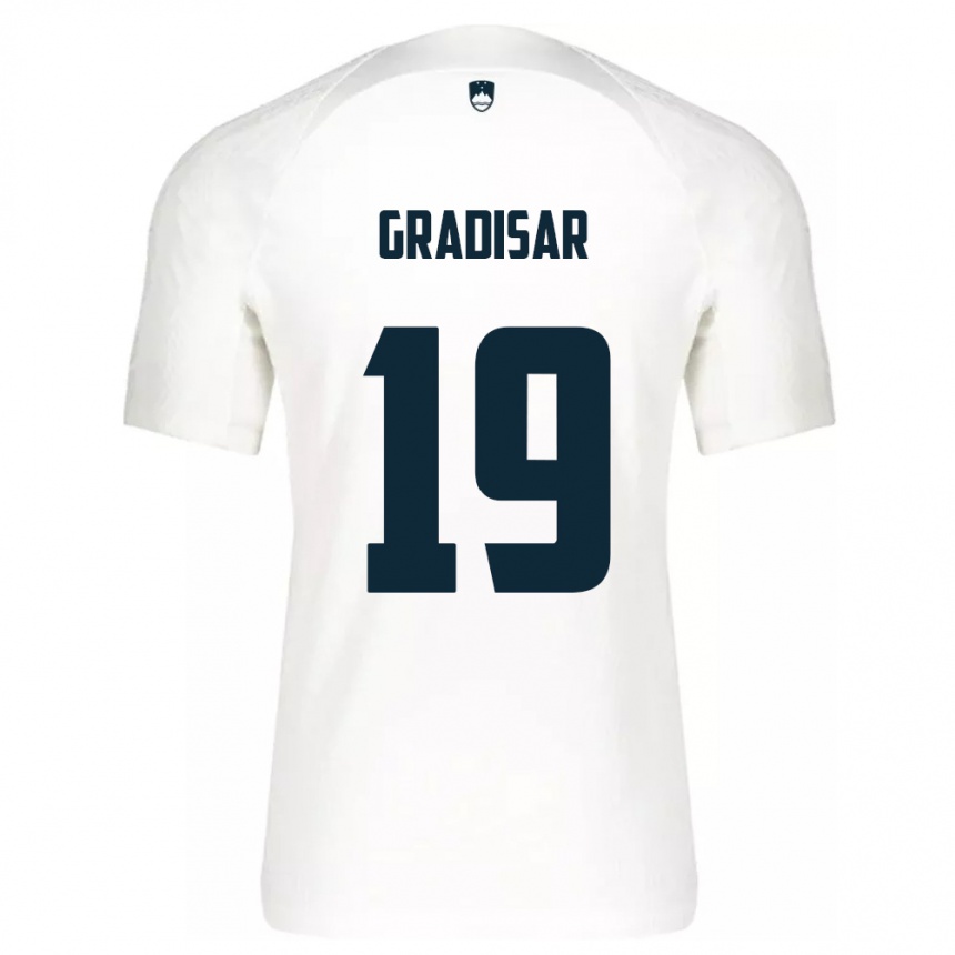 Kids Football Slovenia Nejc Gradisar #19 White Home Jersey 24-26 T-Shirt