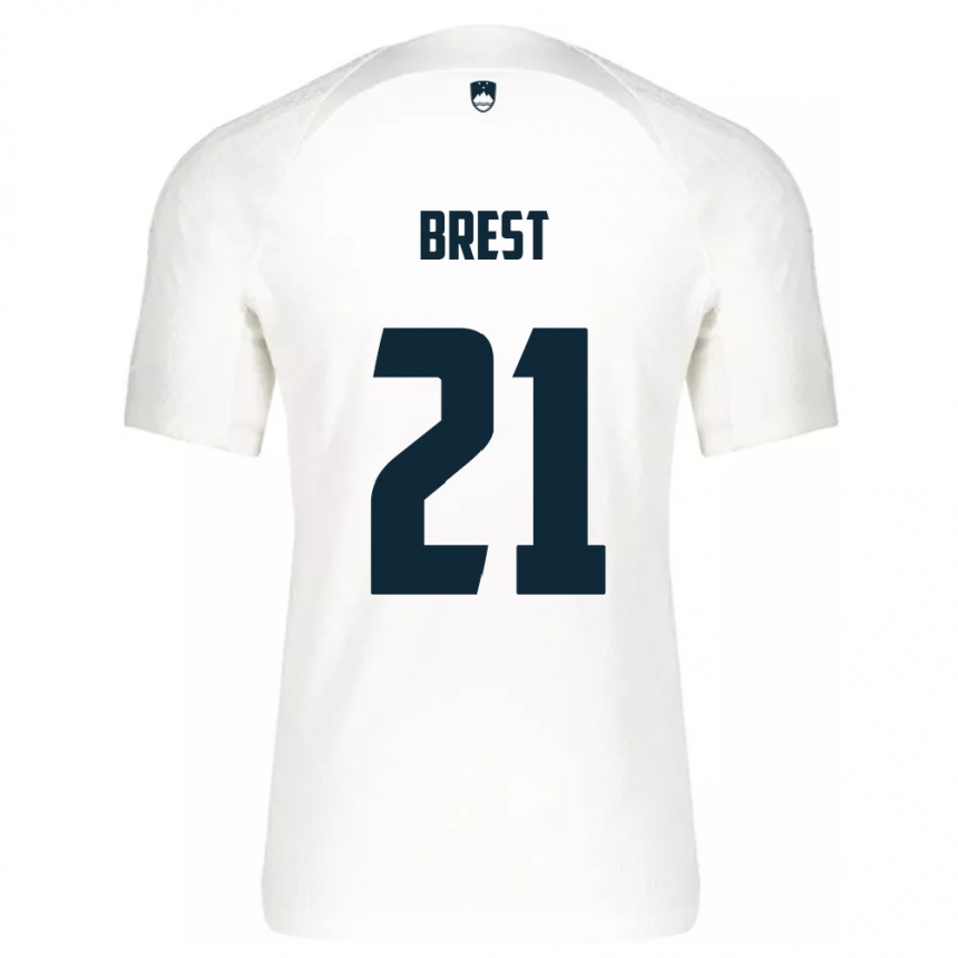 Kids Football Slovenia Marko Brest #21 White Home Jersey 24-26 T-Shirt