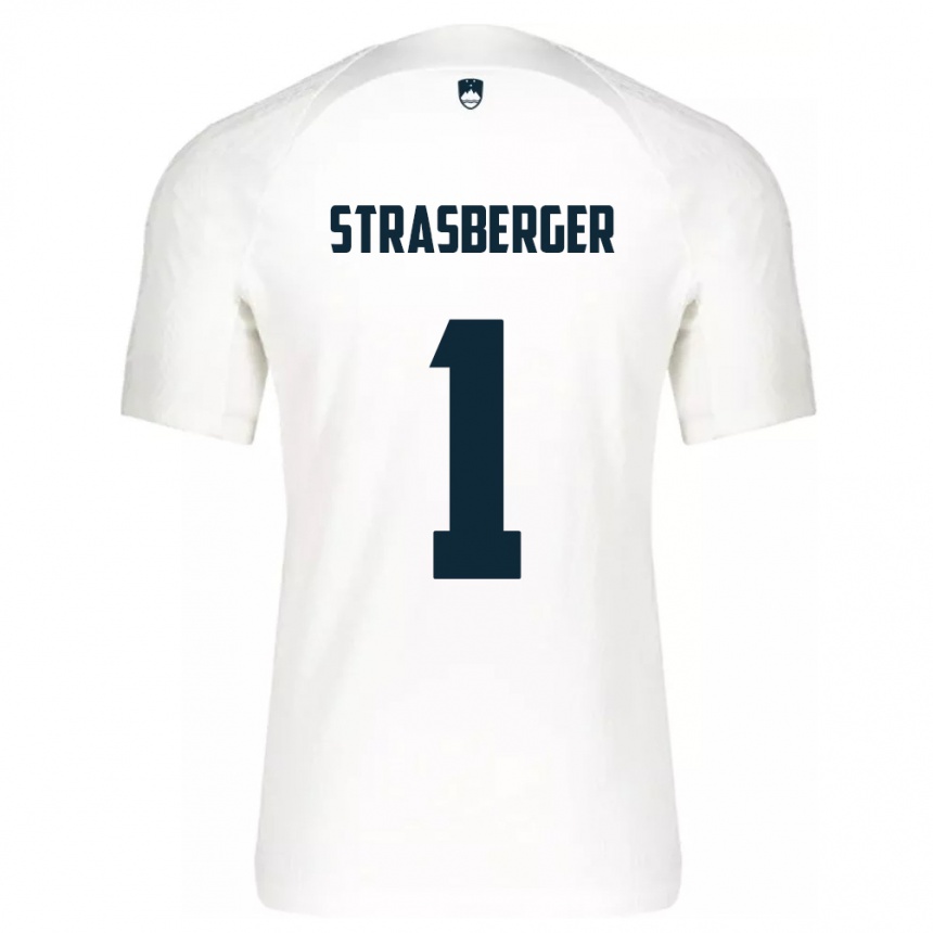 Kids Football Slovenia Tim Strasberger #1 White Home Jersey 24-26 T-Shirt