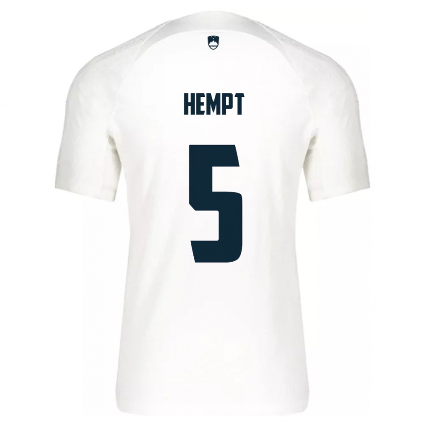 Kids Football Slovenia Lukas Hempt #5 White Home Jersey 24-26 T-Shirt