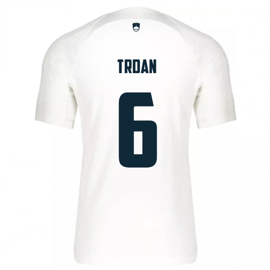 Kids Football Slovenia Miha Trdan #6 White Home Jersey 24-26 T-Shirt