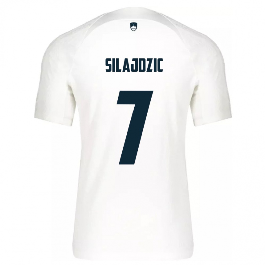 Kids Football Slovenia Riad Silajdzic #7 White Home Jersey 24-26 T-Shirt