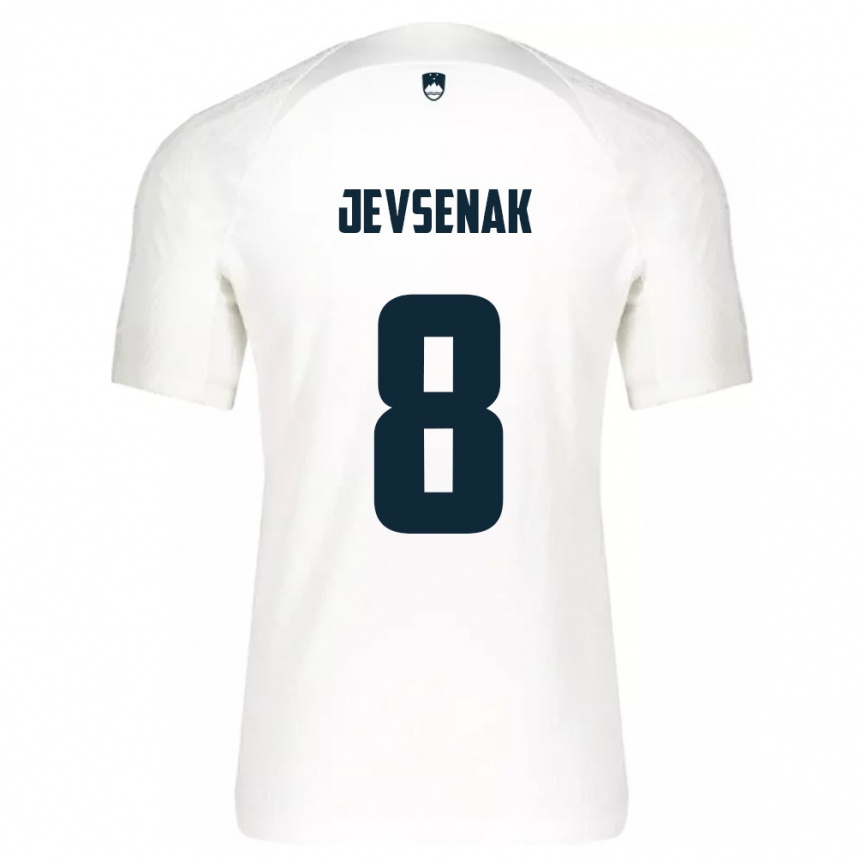 Kids Football Slovenia Florjan Jevsenak #8 White Home Jersey 24-26 T-Shirt