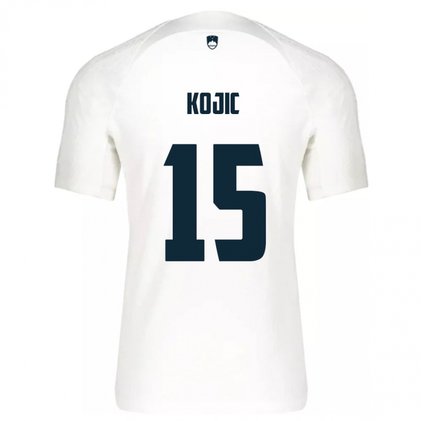 Kids Football Slovenia Dino Kojic #15 White Home Jersey 24-26 T-Shirt