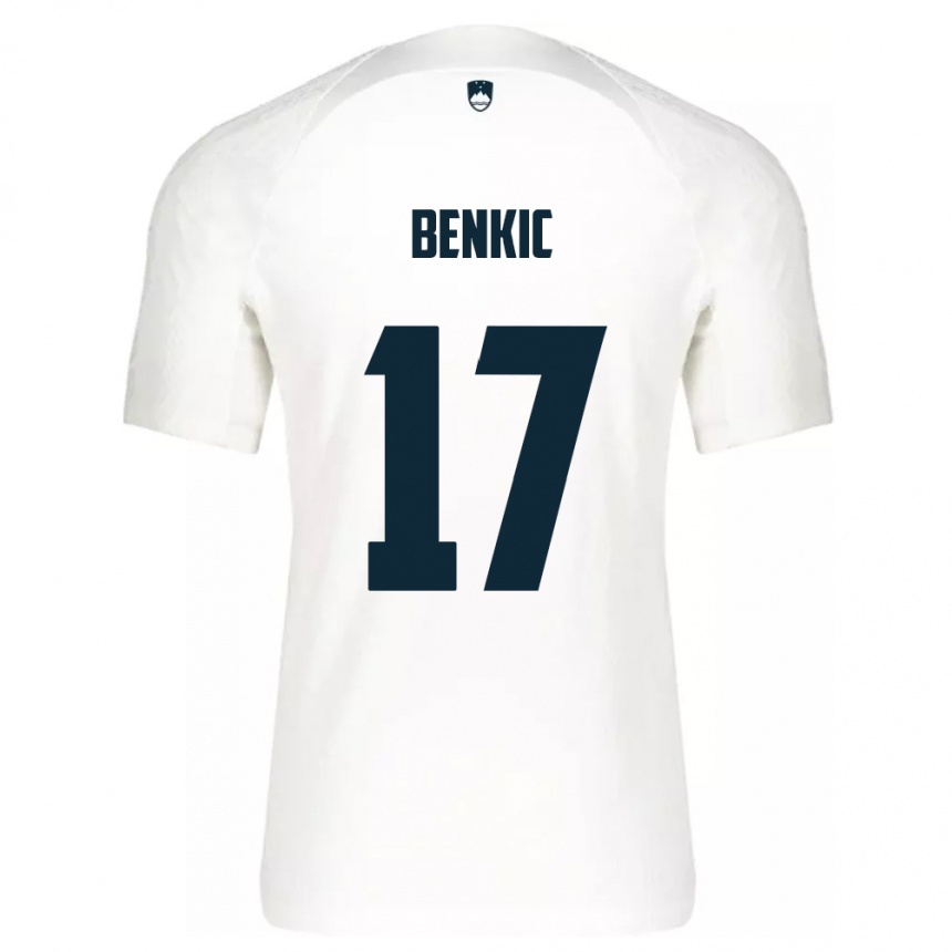 Kids Football Slovenia Kevin Benkic #17 White Home Jersey 24-26 T-Shirt