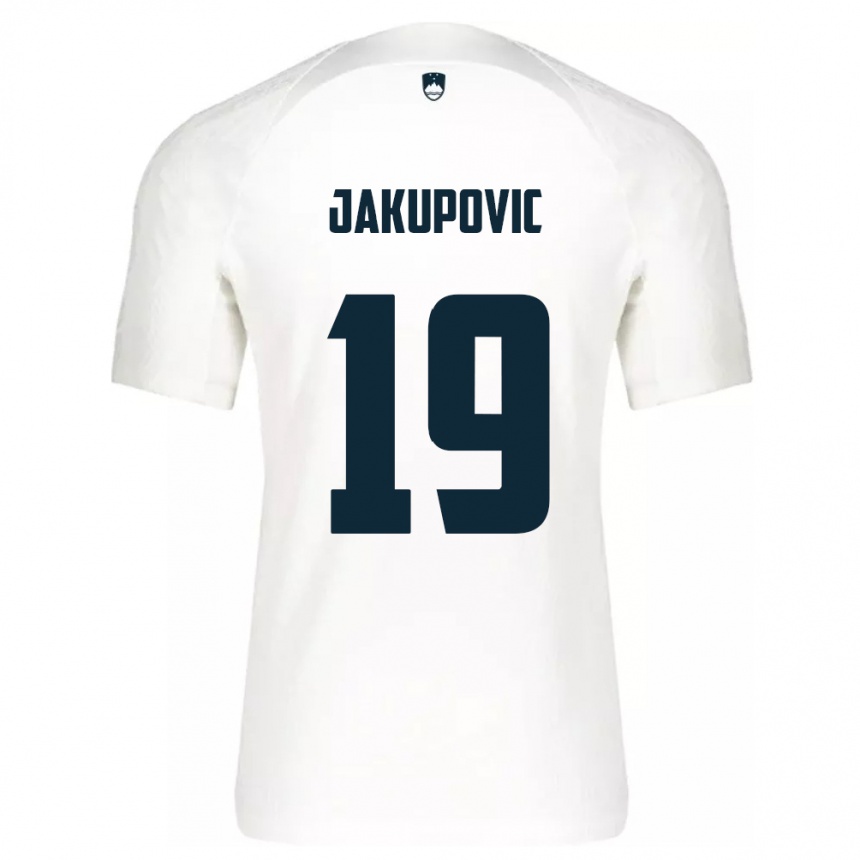 Kids Football Slovenia Aldin Jakupovic #19 White Home Jersey 24-26 T-Shirt