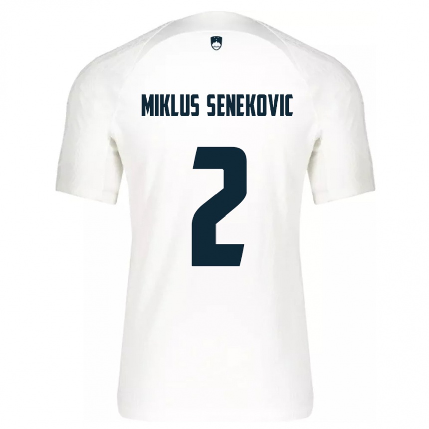 Kids Football Slovenia Gal Miklus Senekovic #2 White Home Jersey 24-26 T-Shirt