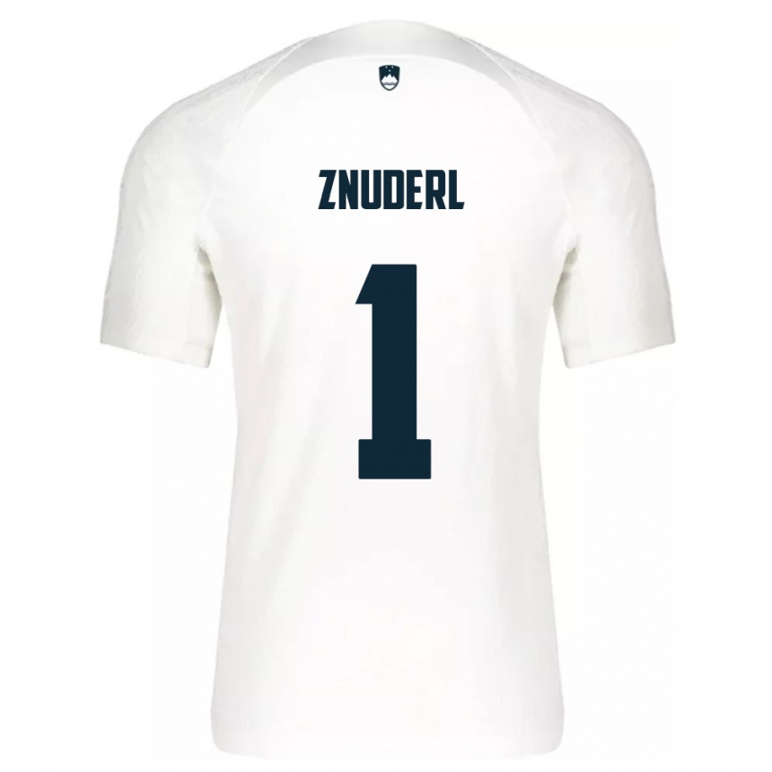 Kids Football Slovenia Tai Znuderl #1 White Home Jersey 24-26 T-Shirt