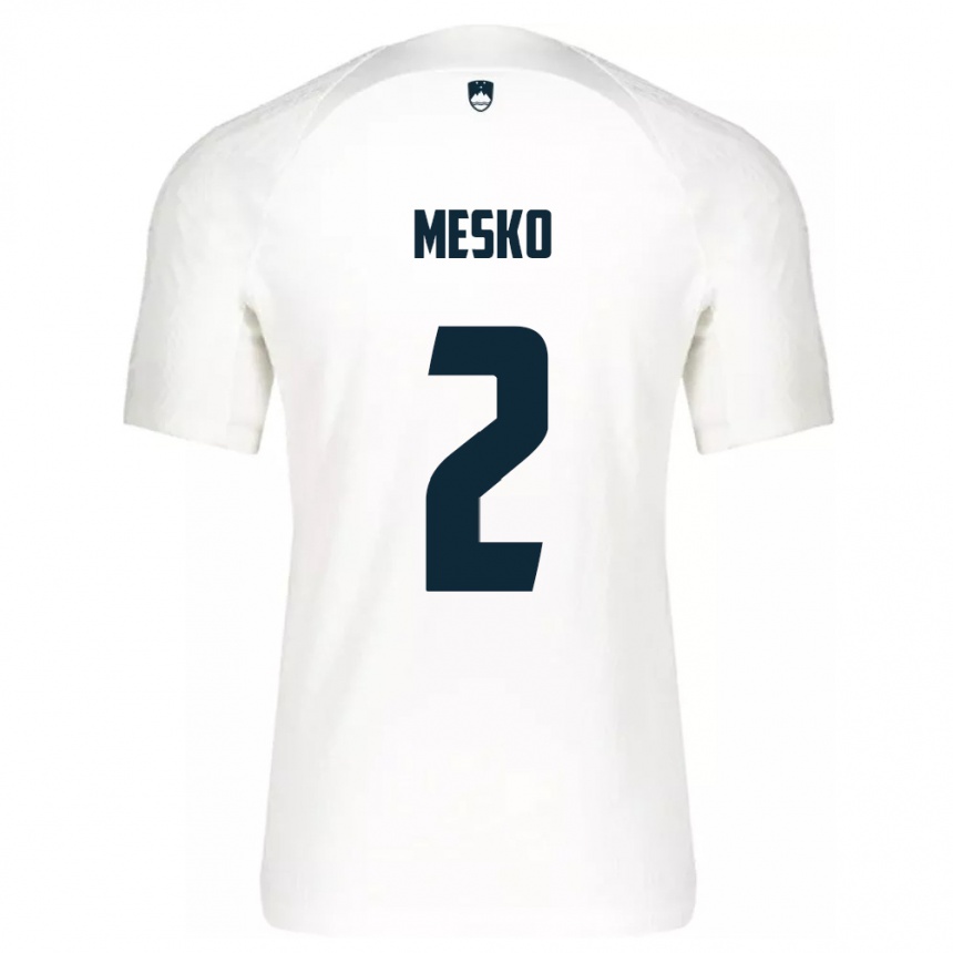 Kids Football Slovenia Zan Mesko #2 White Home Jersey 24-26 T-Shirt