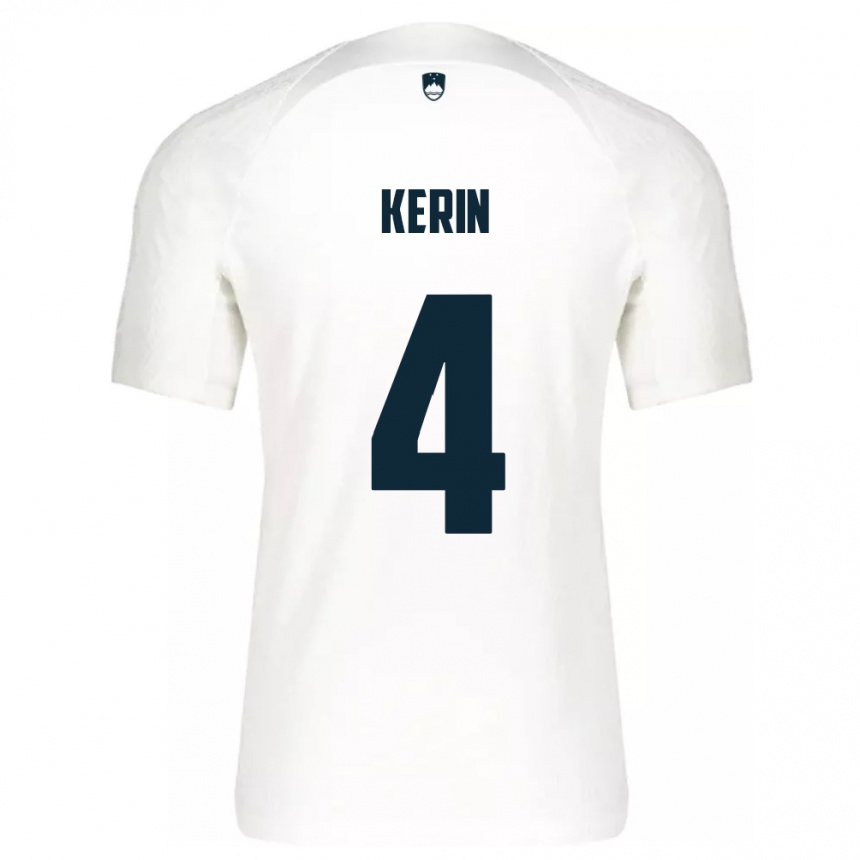 Kids Football Slovenia Mark Kerin #4 White Home Jersey 24-26 T-Shirt