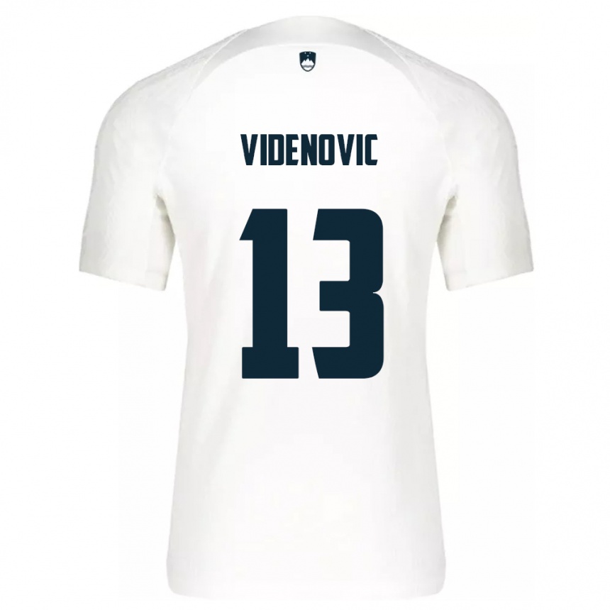 Kids Football Slovenia Denis Videnovic #13 White Home Jersey 24-26 T-Shirt