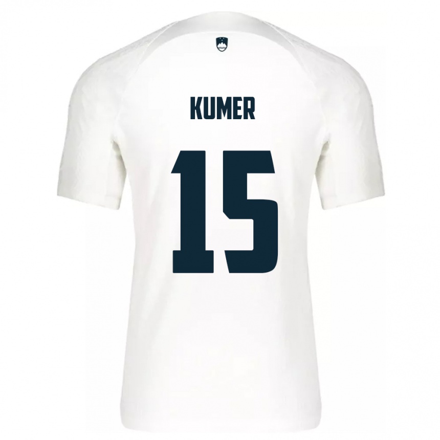 Kids Football Slovenia Alin Kumer #15 White Home Jersey 24-26 T-Shirt