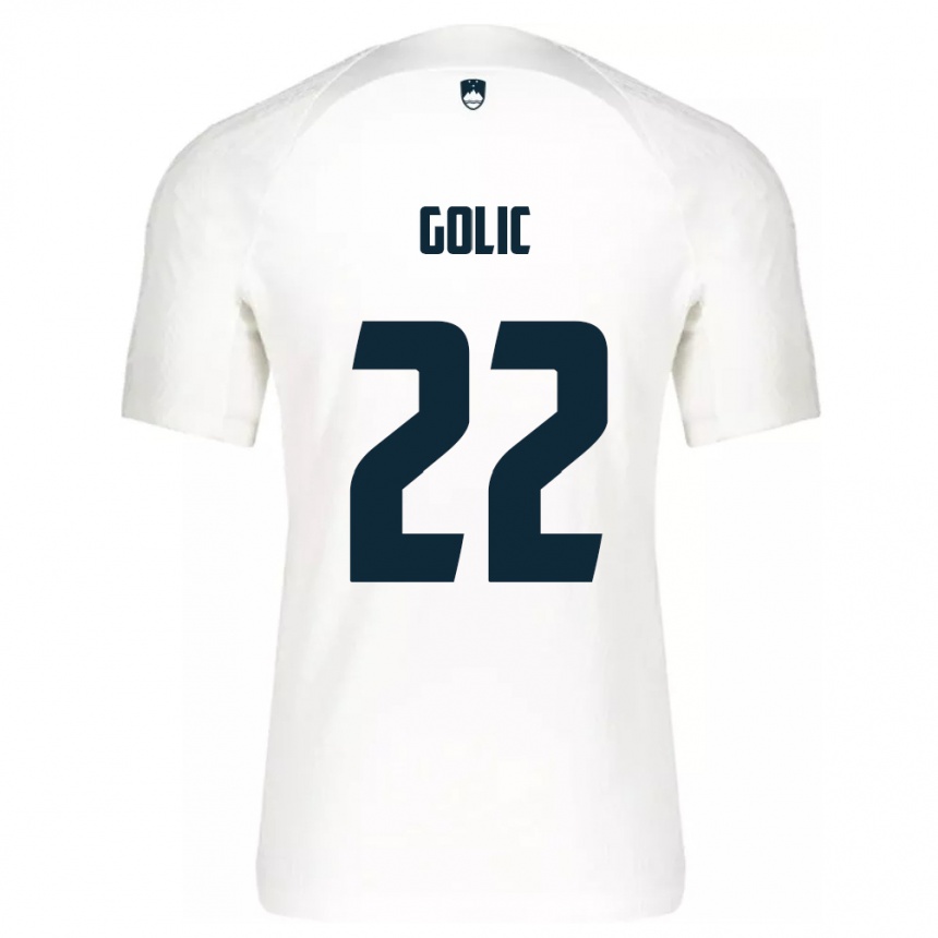 Kids Football Slovenia Tilen Golic #22 White Home Jersey 24-26 T-Shirt