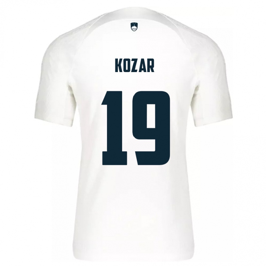 Kids Football Slovenia Kristjan Kozar #19 White Home Jersey 24-26 T-Shirt