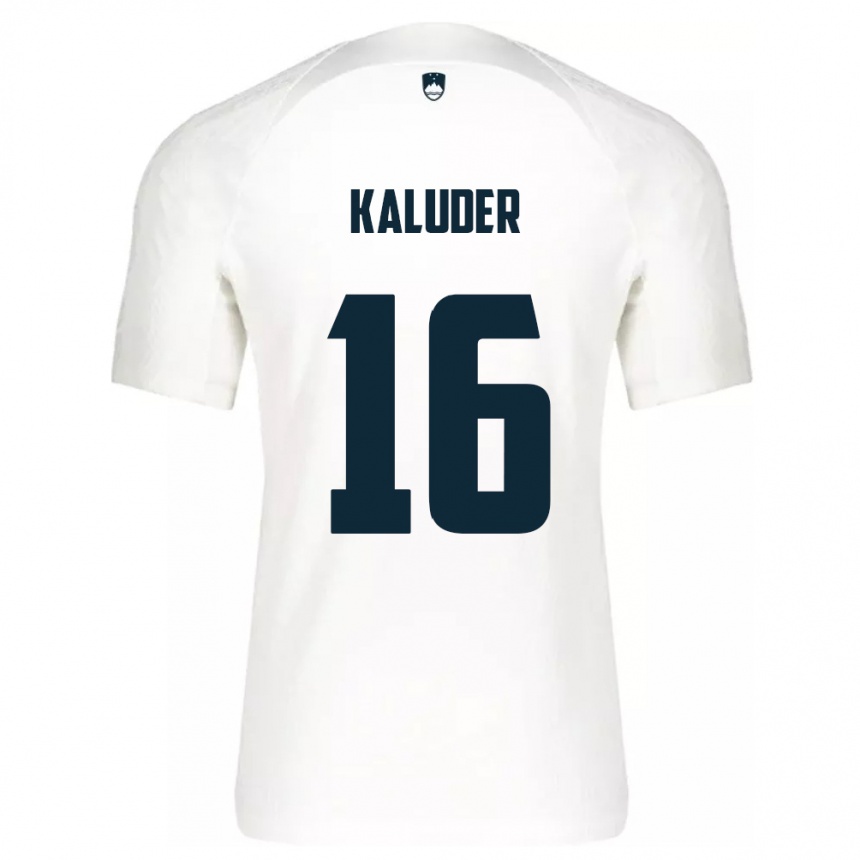 Kids Football Slovenia Grega Kaluder #16 White Home Jersey 24-26 T-Shirt