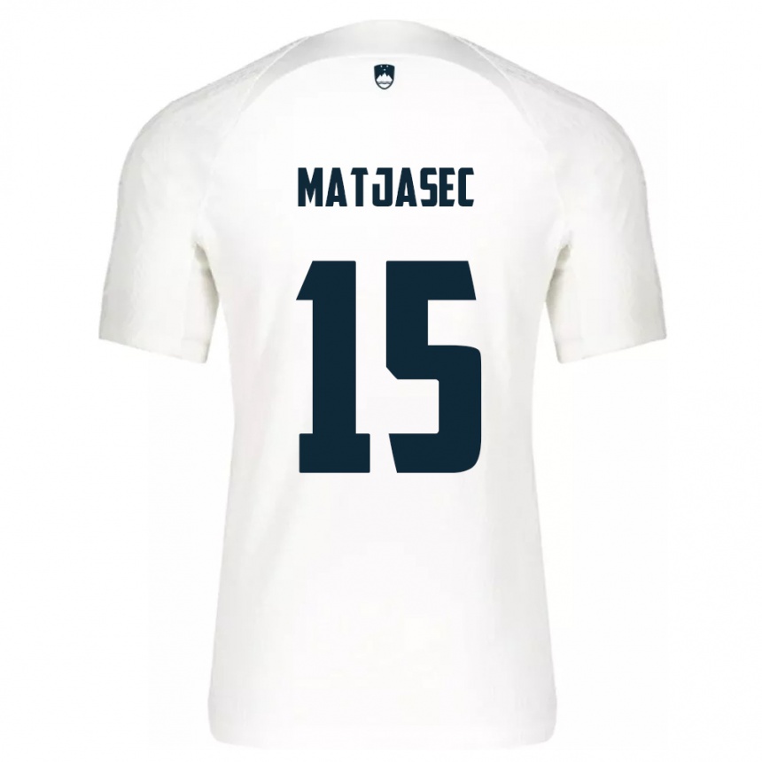 Kids Football Slovenia Miha Matjasec #15 White Home Jersey 24-26 T-Shirt