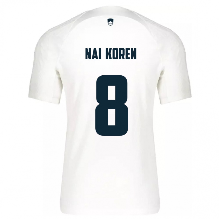 Kids Football Slovenia Tian Nai Koren #8 White Home Jersey 24-26 T-Shirt