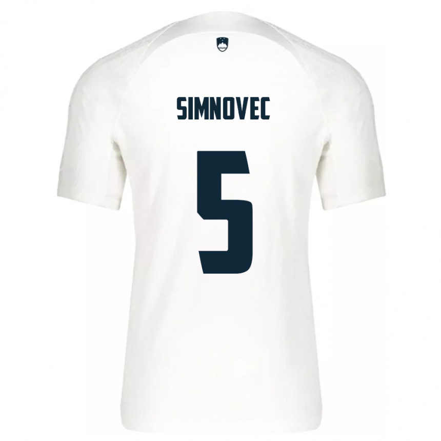 Kids Football Slovenia Matevz Simnovec #5 White Home Jersey 24-26 T-Shirt