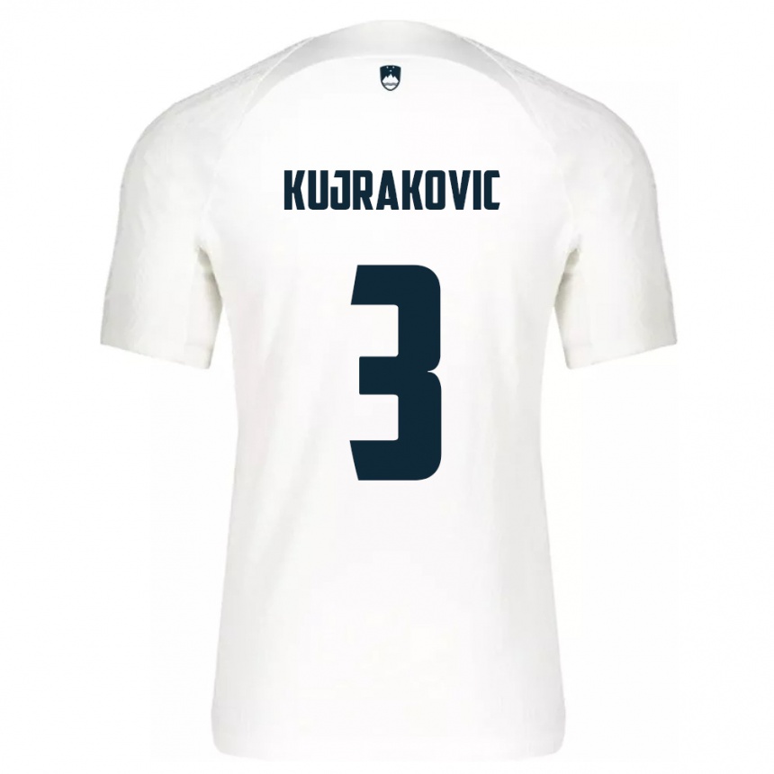 Kids Football Slovenia Minel Kujrakovic #3 White Home Jersey 24-26 T-Shirt