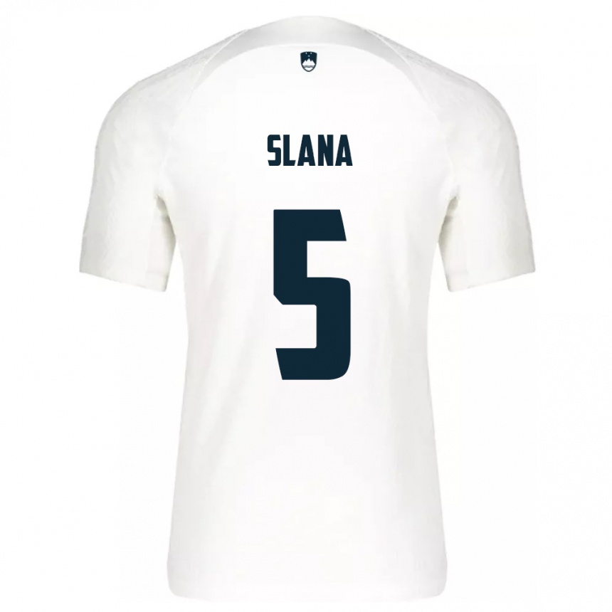 Kids Football Slovenia Filip Slana #5 White Home Jersey 24-26 T-Shirt